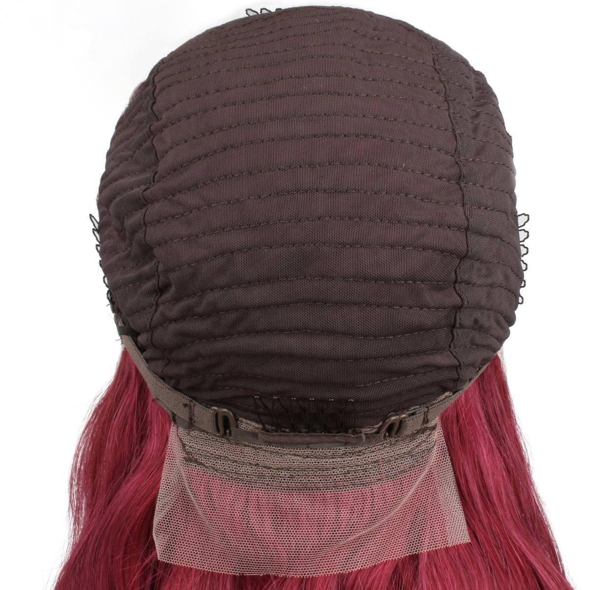 Cherry Red Body Wave 13x4 Transparent Lace Front Wig - Private Label