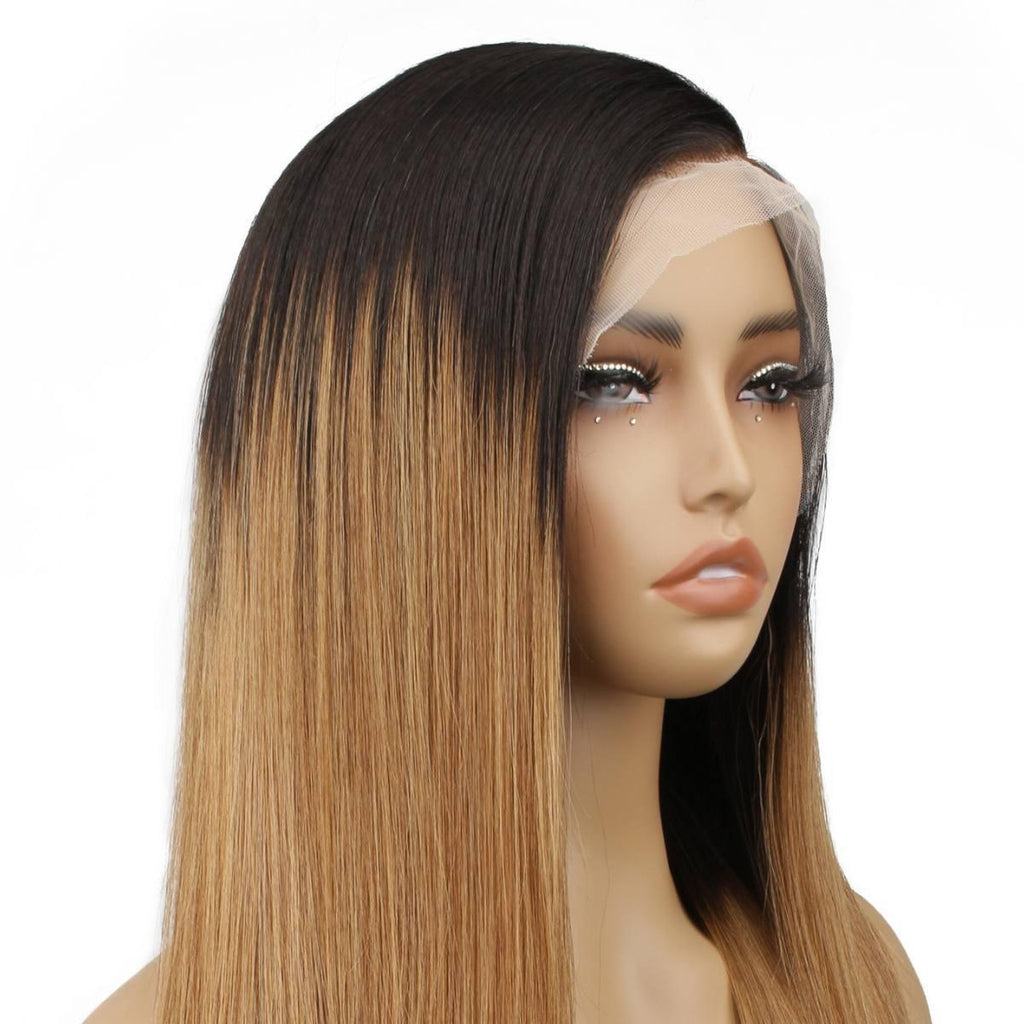 Chestnut Ombre Straight 13x4 Transparent Lace Front Wig - Private Label