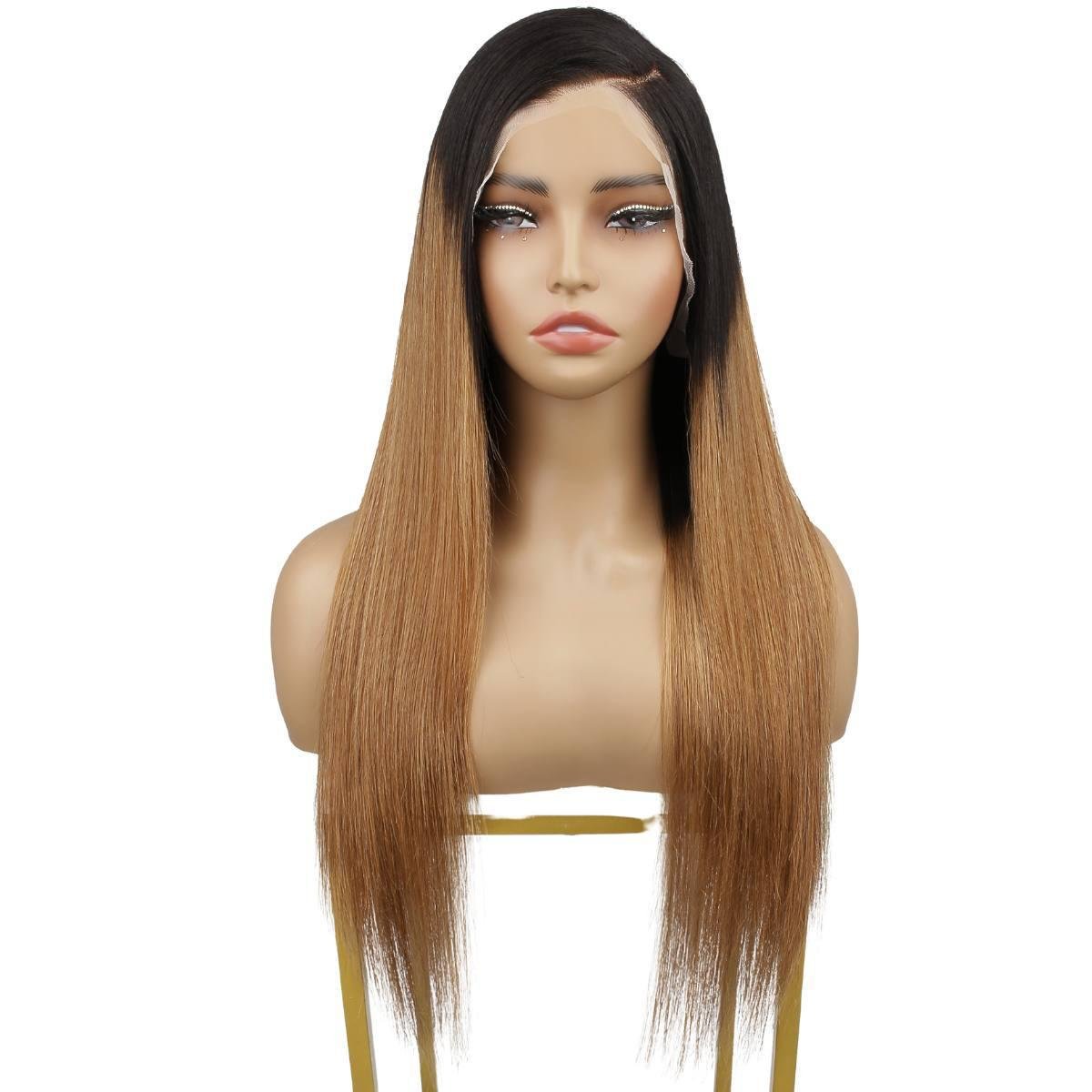 Chestnut Ombre Straight 13x4 Transparent Lace Front Wig - Private Label