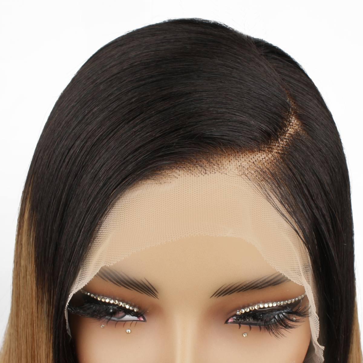 Chestnut Ombre Straight 13x4 Transparent Lace Front Wig - Private Label