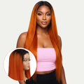 Copper Ombre Straight 13x4 Transparent Lace Front Wig - Private Label