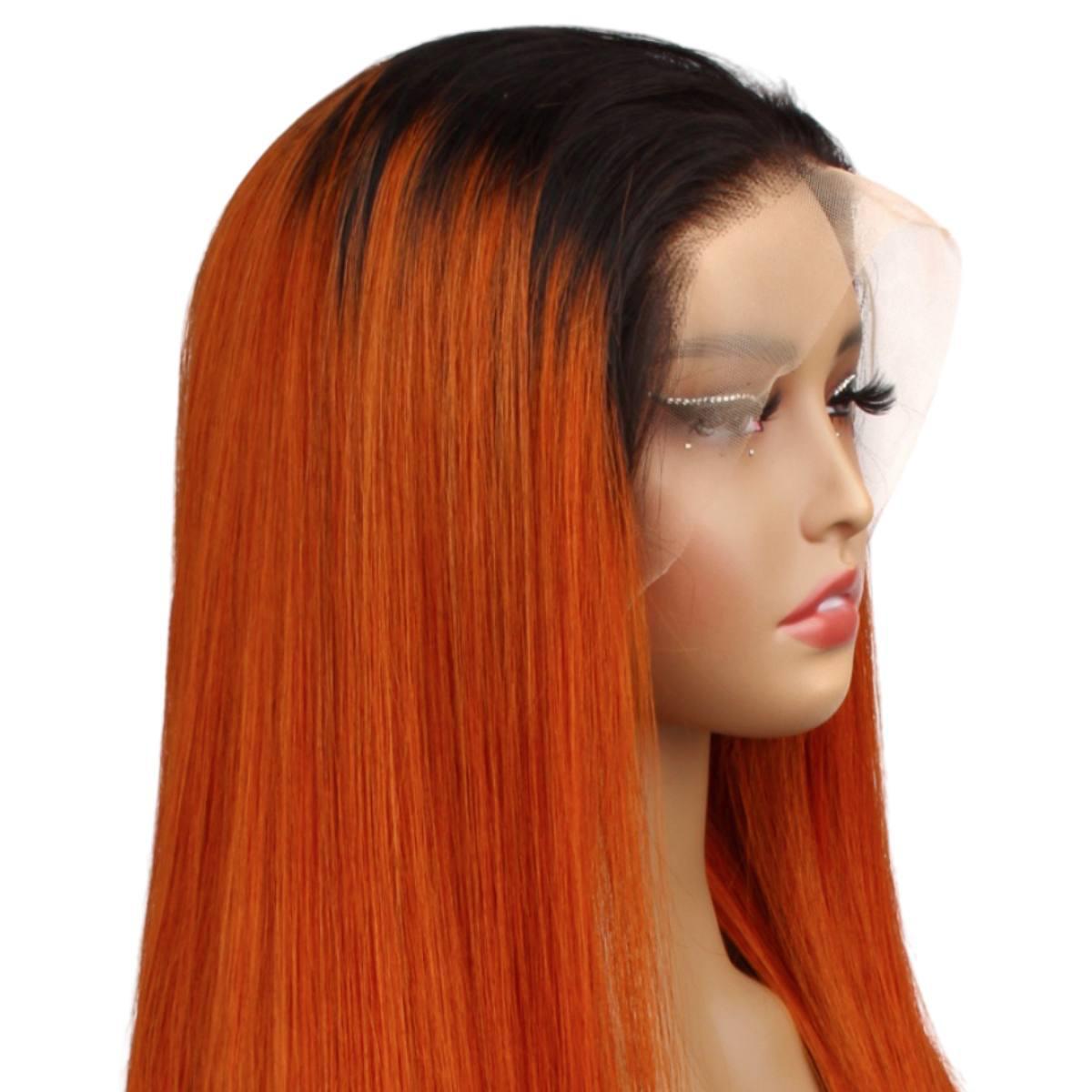 Copper Ombre Straight 13x4 Transparent Lace Front Wig - Private Label
