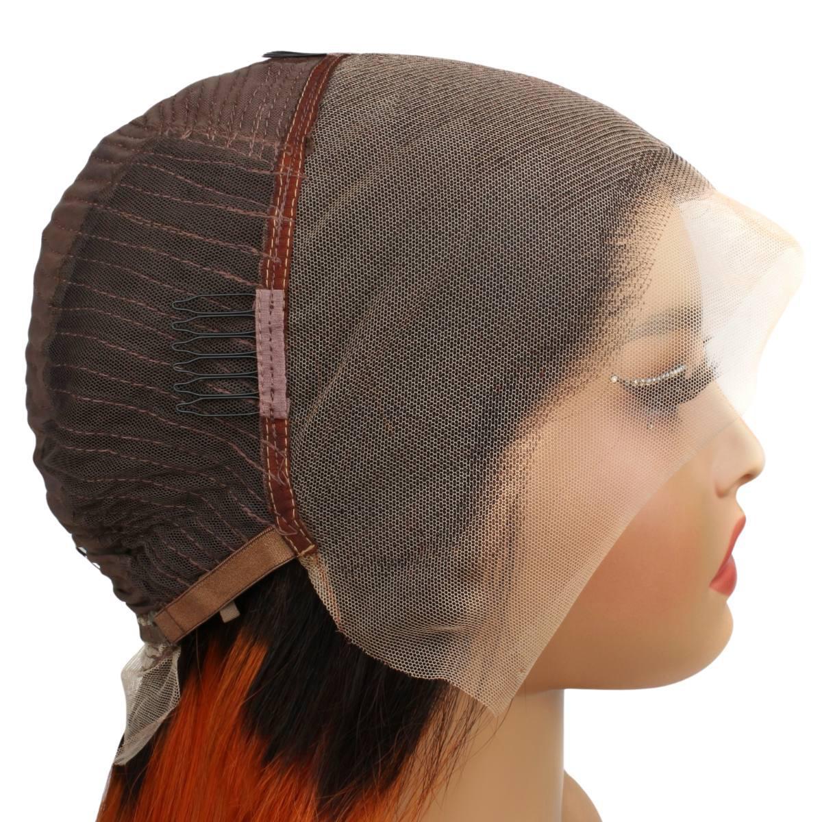 Copper Ombre Straight 13x4 Transparent Lace Front Wig - Private Label