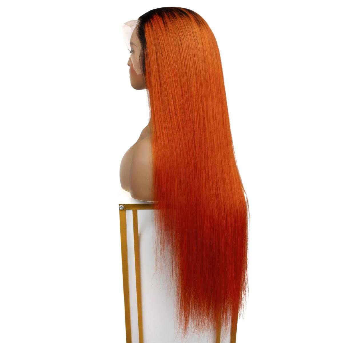 Copper Ombre Straight 13x4 Transparent Lace Front Wig - Private Label
