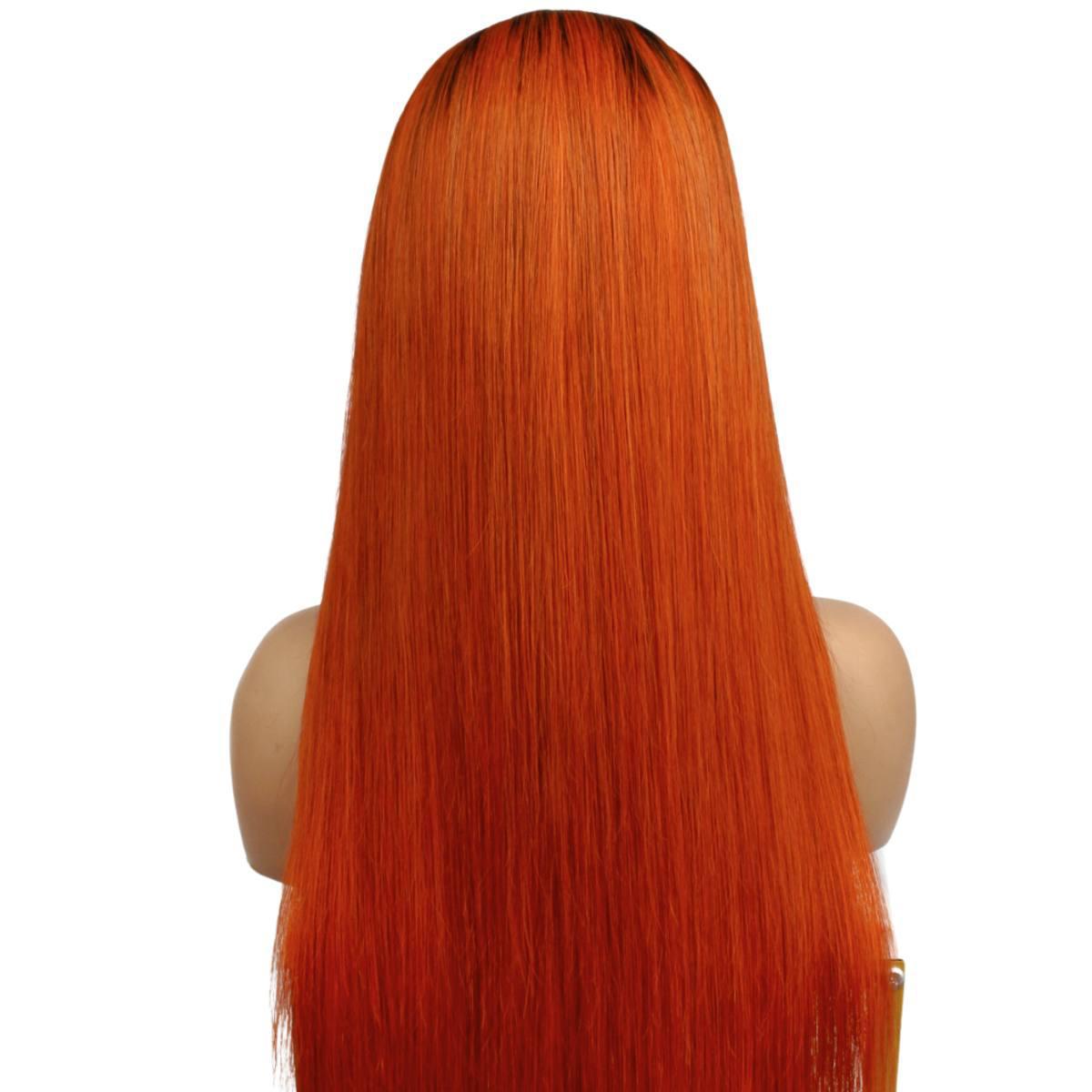 Copper Ombre Straight 13x4 Transparent Lace Front Wig - Private Label