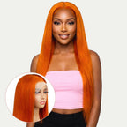 Copper Straight 13x4 Transparent Lace Front Wig - Private Label