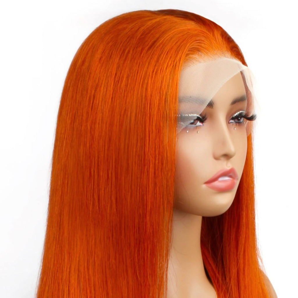 Copper Straight 13x4 Transparent Lace Front Wig - Private Label