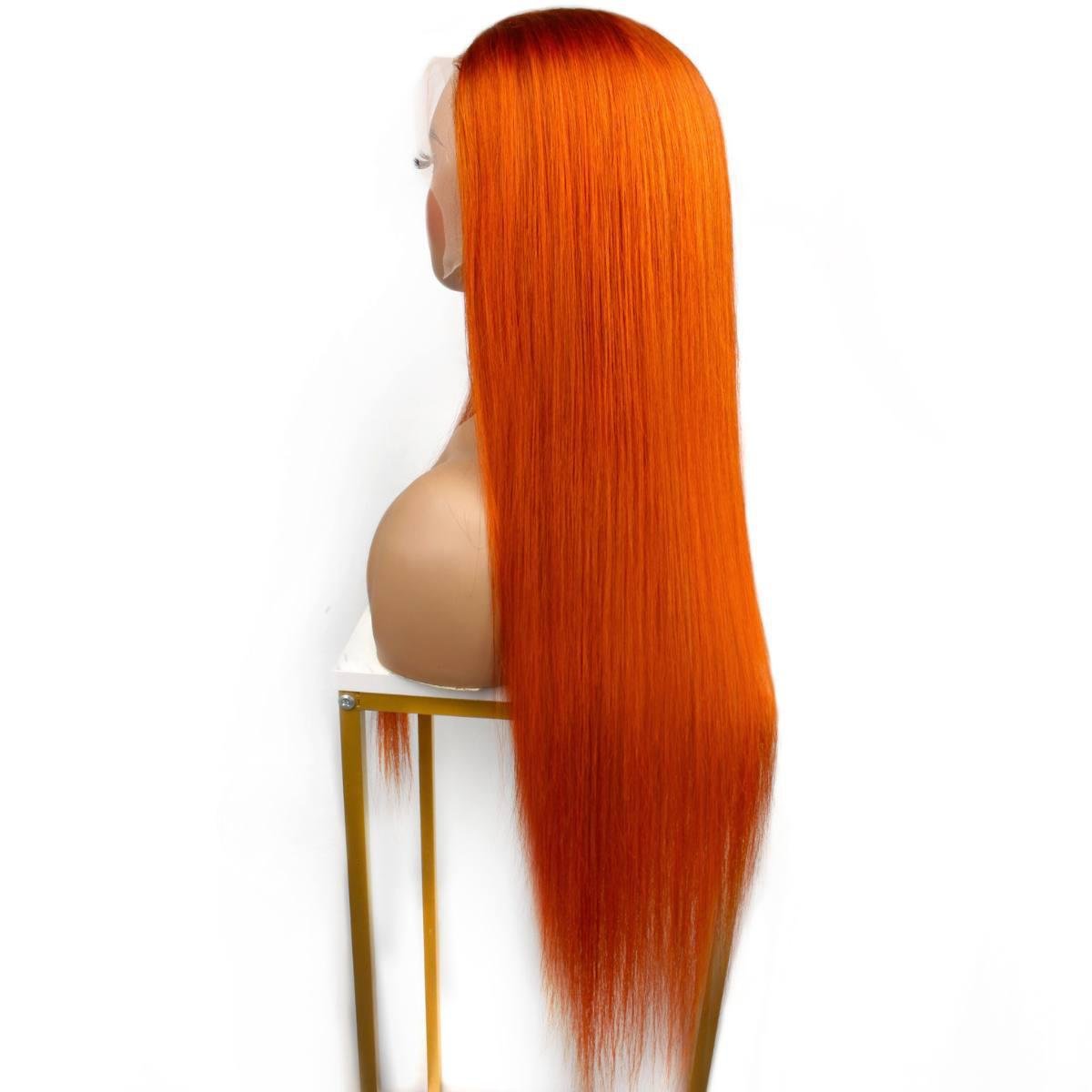 Copper Straight 13x4 Transparent Lace Front Wig - Private Label