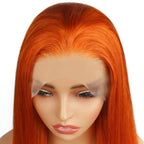 Copper Straight 13x4 Transparent Lace Front Wig - Private Label