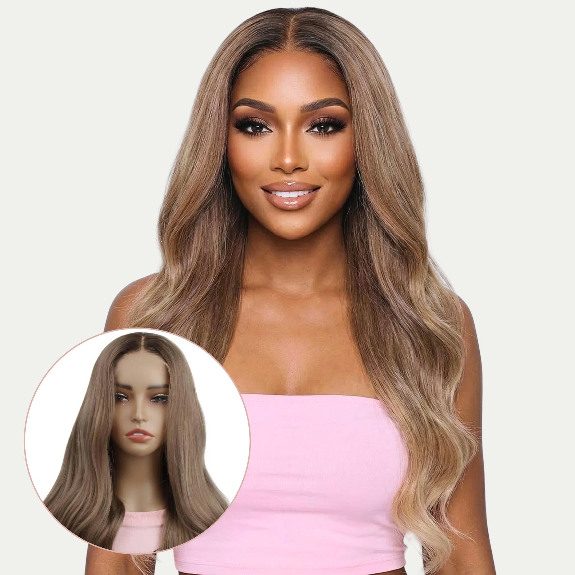 Cora Glueless 5x5 HD Lace Professionally Colored 100% Human Hair Closure Wig - Private Label