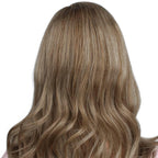 Dark Auburn Blonde Wavy 100% Human Hair Capless Bang Wig - Private Label