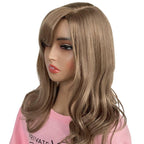 Dark Auburn Blonde Wavy 100% Human Hair Capless Bang Wig - Private Label