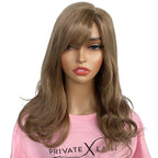 Dark Auburn Blonde Wavy 100% Human Hair Capless Bang Wig - Private Label