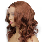 Dark Auburn Body Wave Full Transparent Lace 100% Human Hair Wig - Private Label