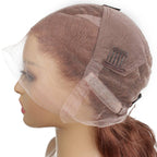 Dark Auburn Body Wave Full Transparent Lace 100% Human Hair Wig - Private Label