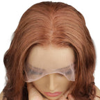 Dark Auburn Body Wave Full Transparent Lace 100% Human Hair Wig - Private Label