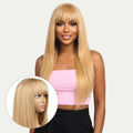 Dark Blonde Straight 100% Human Hair Capless Bang Wig - Private Label