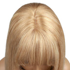 Dark Blonde Straight 100% Human Hair Capless Bang Wig - Private Label