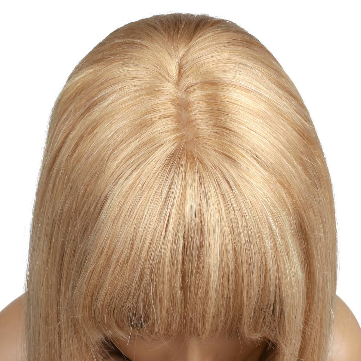 Dark Blonde Straight 100% Human Hair Capless Bang Wig - Private Label