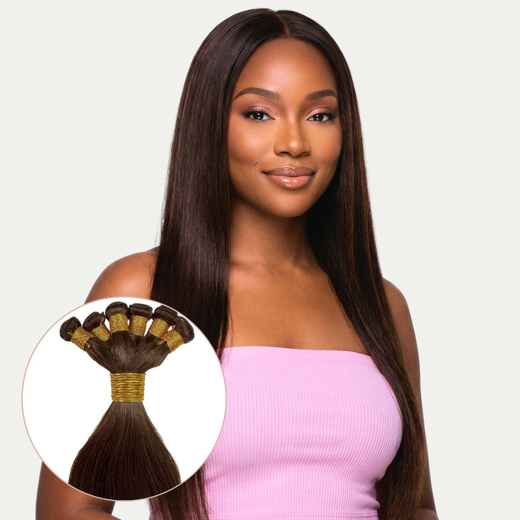 Dark Brown Straight Handtied Wefts - Private Label