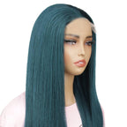 Dark Green Straight 5x5 Transparent Closure Wig - Private Label