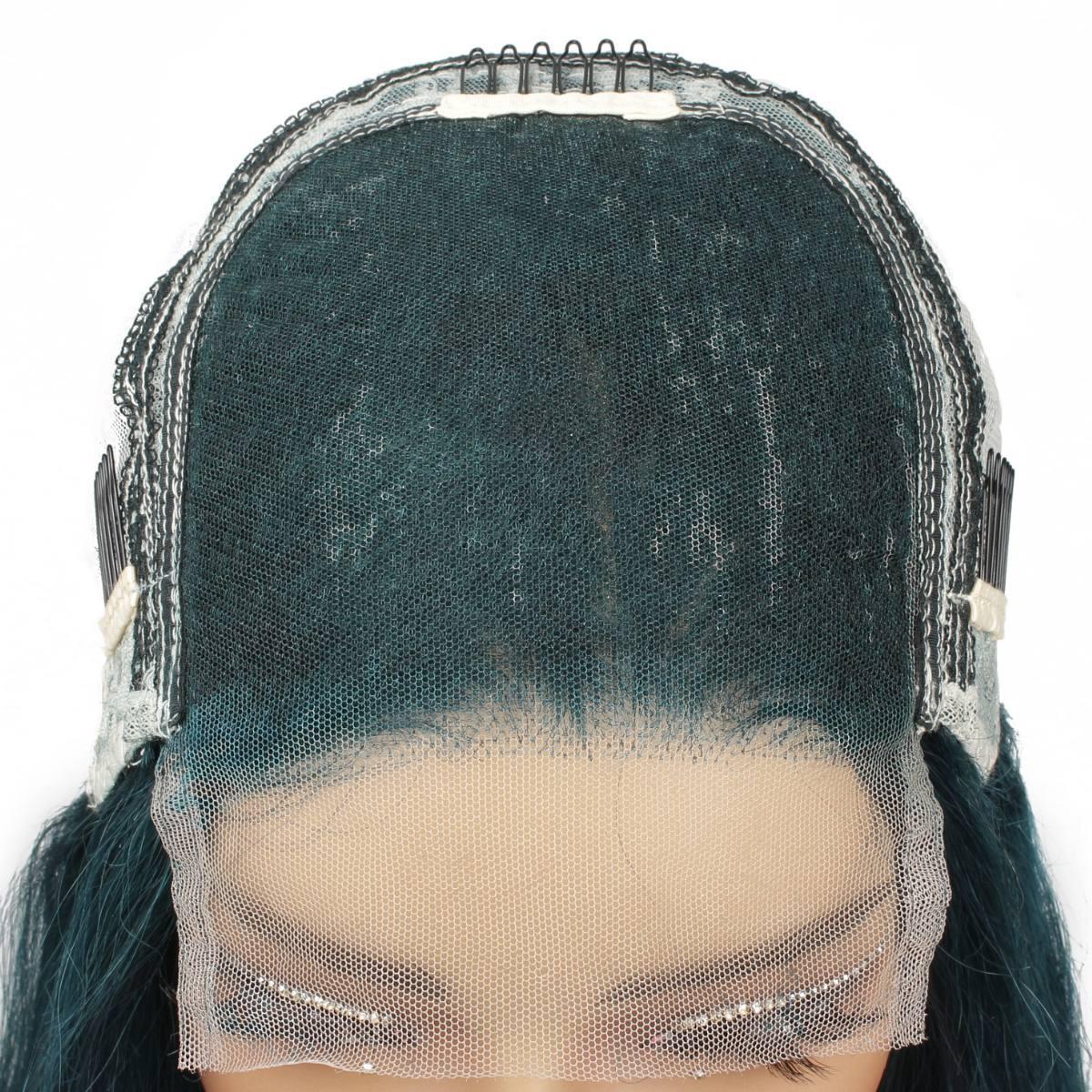 Dark Green Straight 5x5 Transparent Closure Wig - Private Label