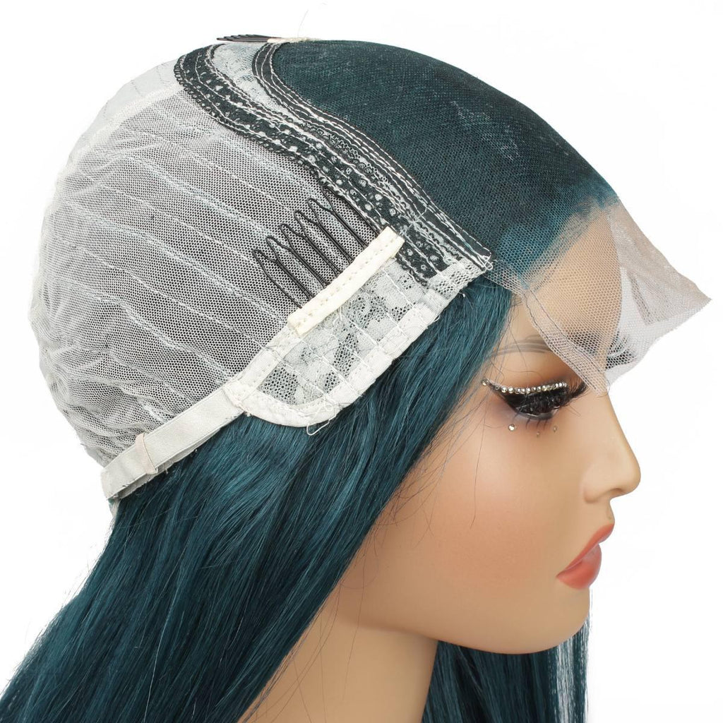 Dark Green Straight 5x5 Transparent Closure Wig - Private Label