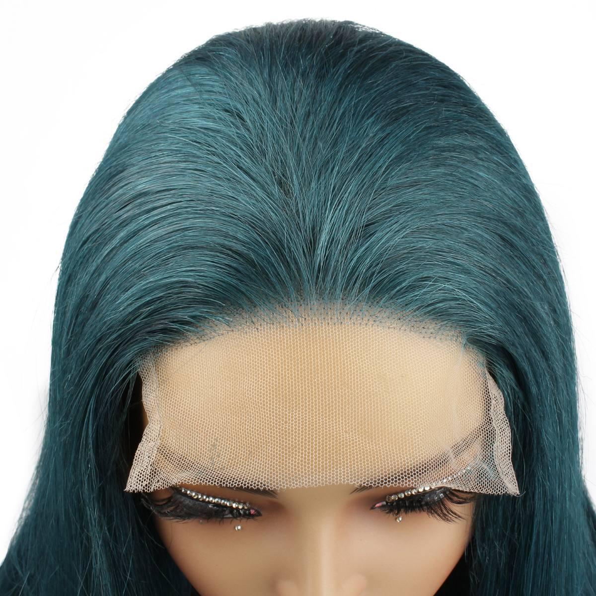 Dark Green Straight 5x5 Transparent Closure Wig - Private Label