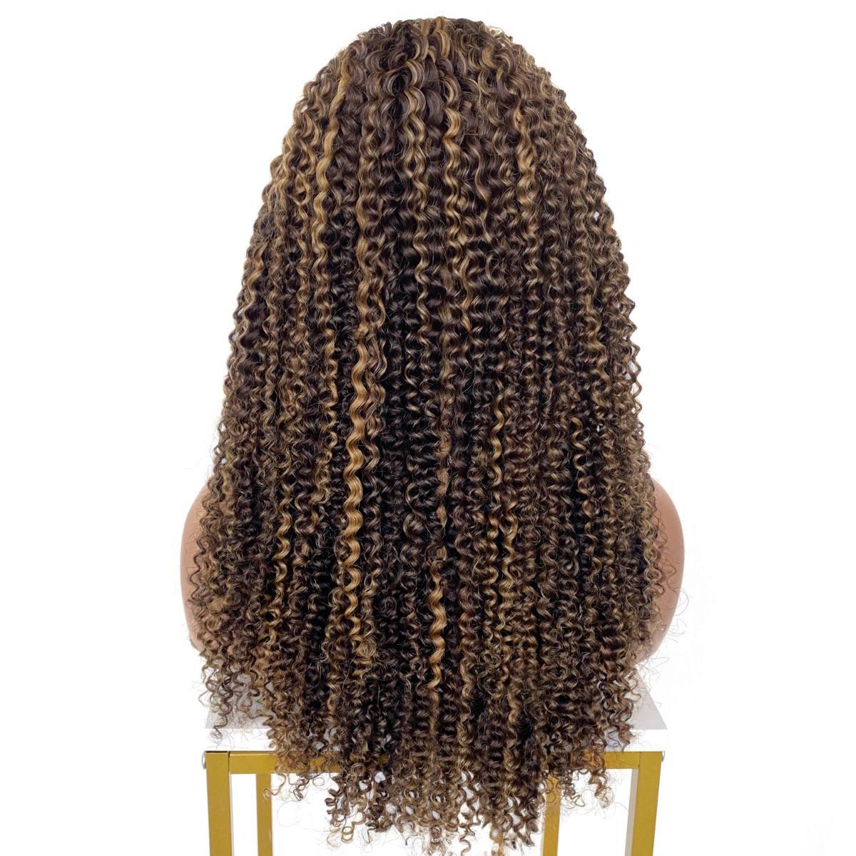 Dark Highlight Kinky Curly 5x5 HD Closure Wig - Private Label