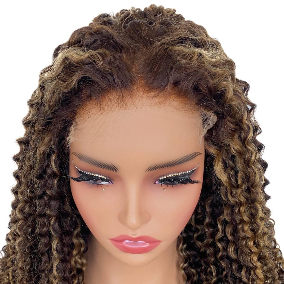 Dark Highlight Kinky Curly 5x5 HD Closure Wig - Private Label