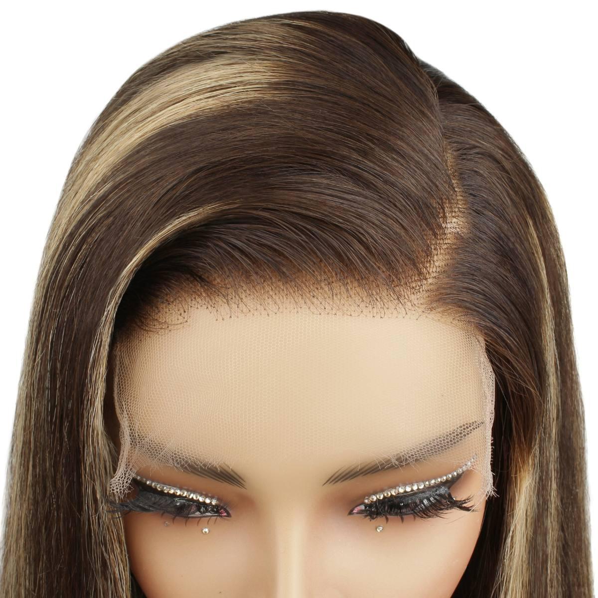Dark Highlight Straight 5x5 HD Closure Wig - Private Label