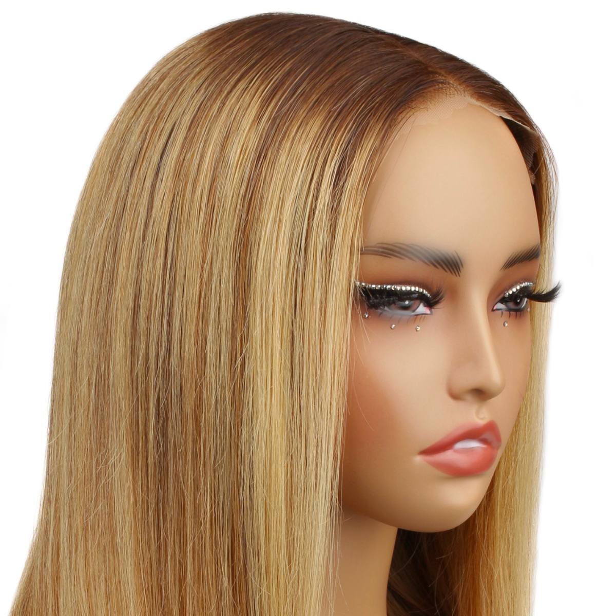 Dark Root Highlight 5x5 Bob Wig