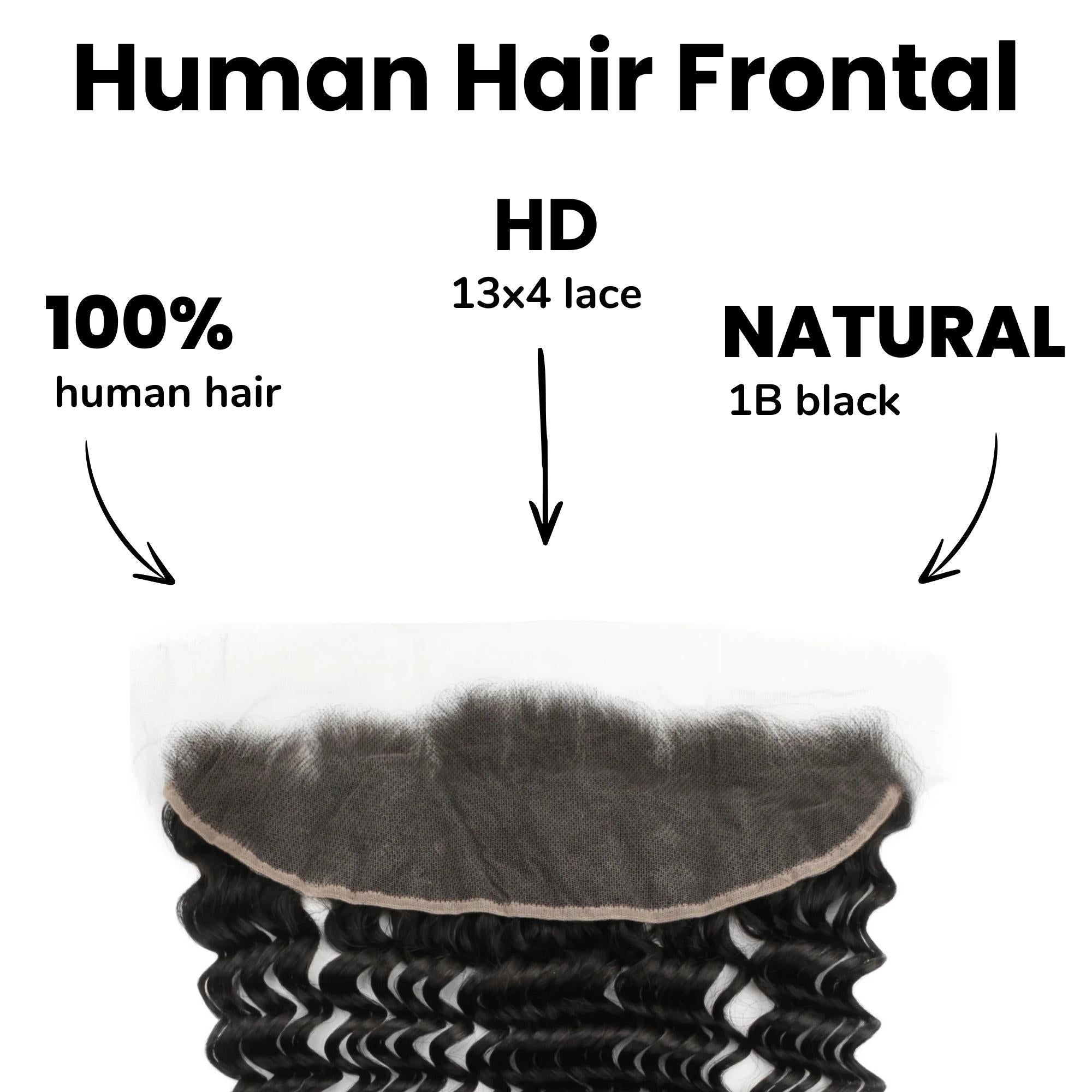 Deep Wave 13x4 HD Lace Human Hair Frontal - Private Label