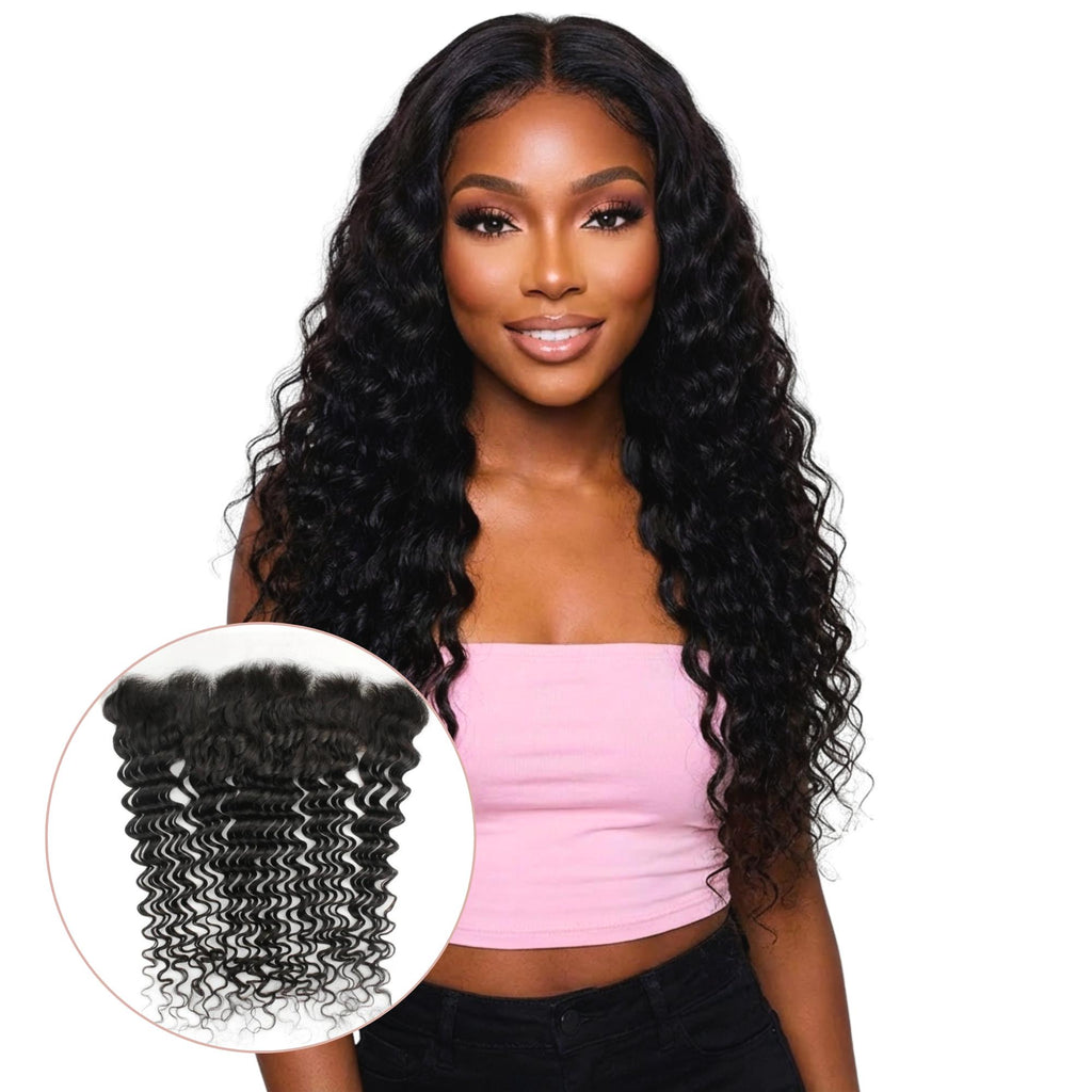 Deep Wave 13x4 HD Lace Human Hair Frontal - Private Label