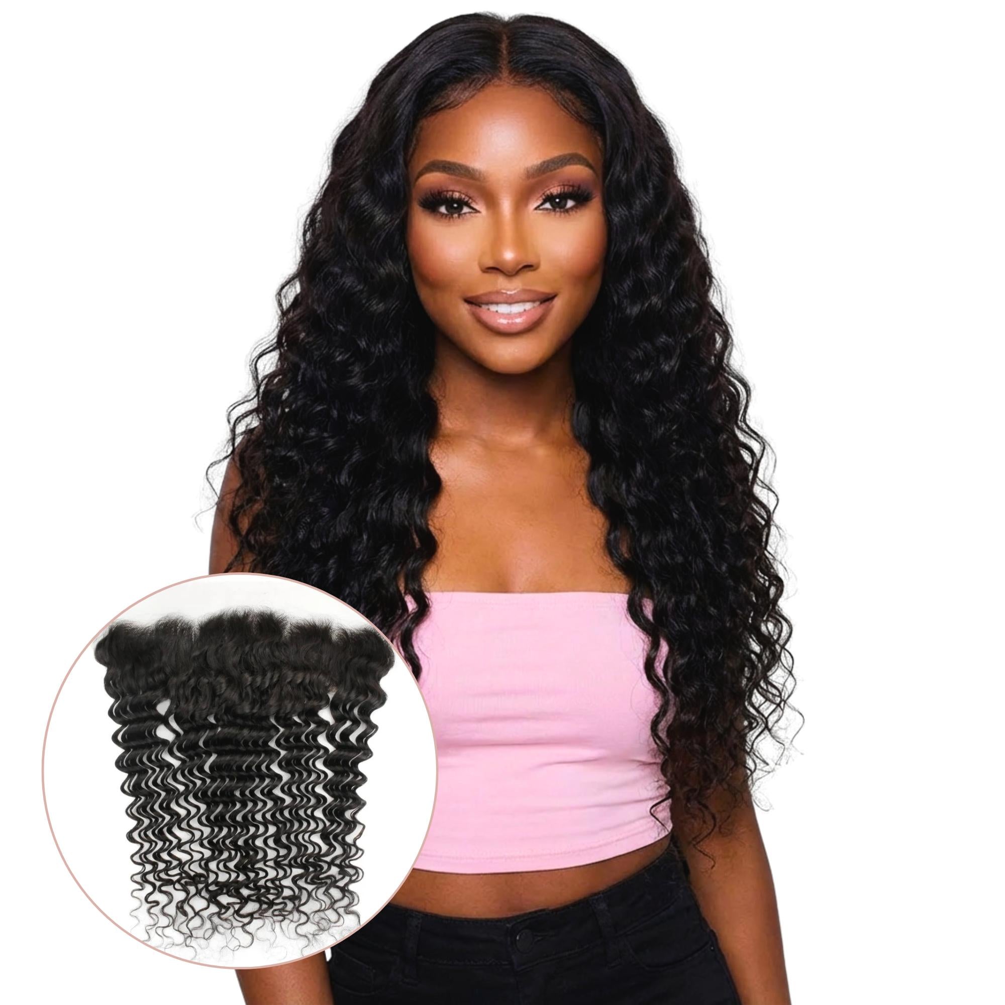 Deep Wave 13x4 HD Lace Human Hair Frontal - Private Label
