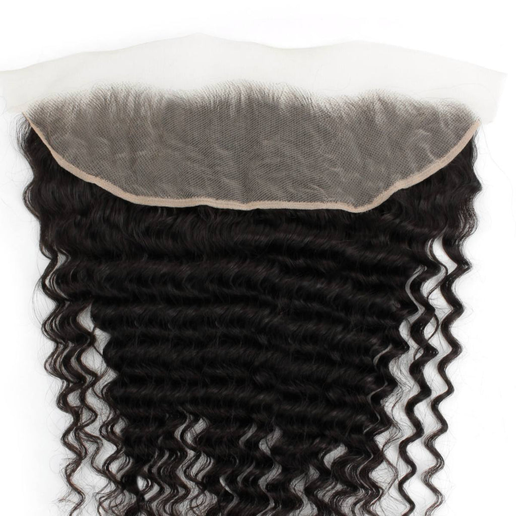 Deep Wave 13x4 Transparent Lace Human Hair Frontal - Private Label