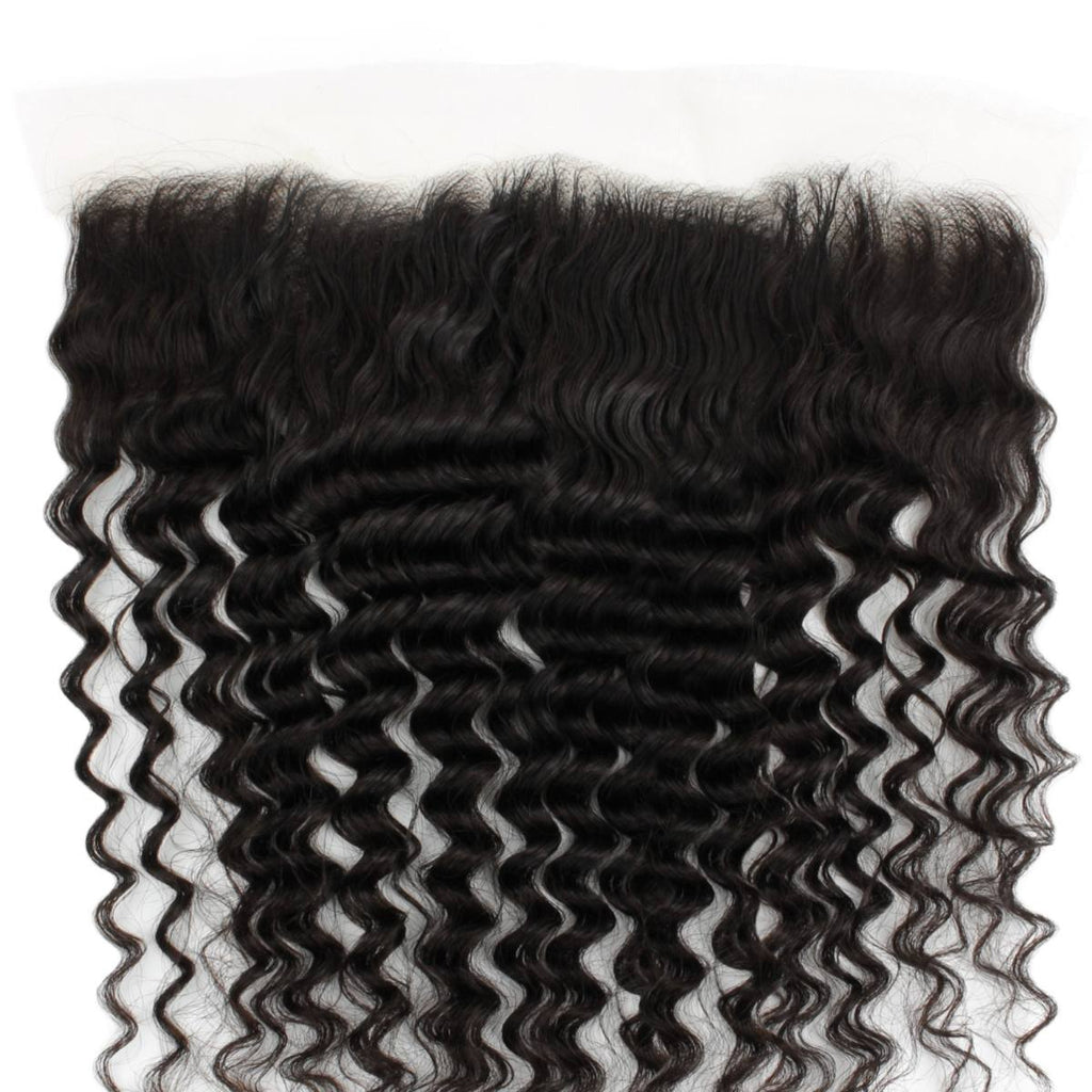 Deep Wave 13x4 Transparent Lace Human Hair Frontal - Private Label