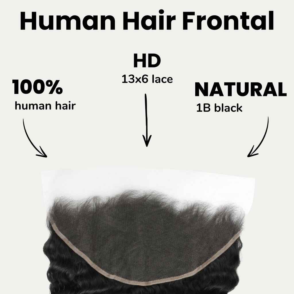 Deep Wave 13x6 HD Lace Human Hair Frontal - Private Label