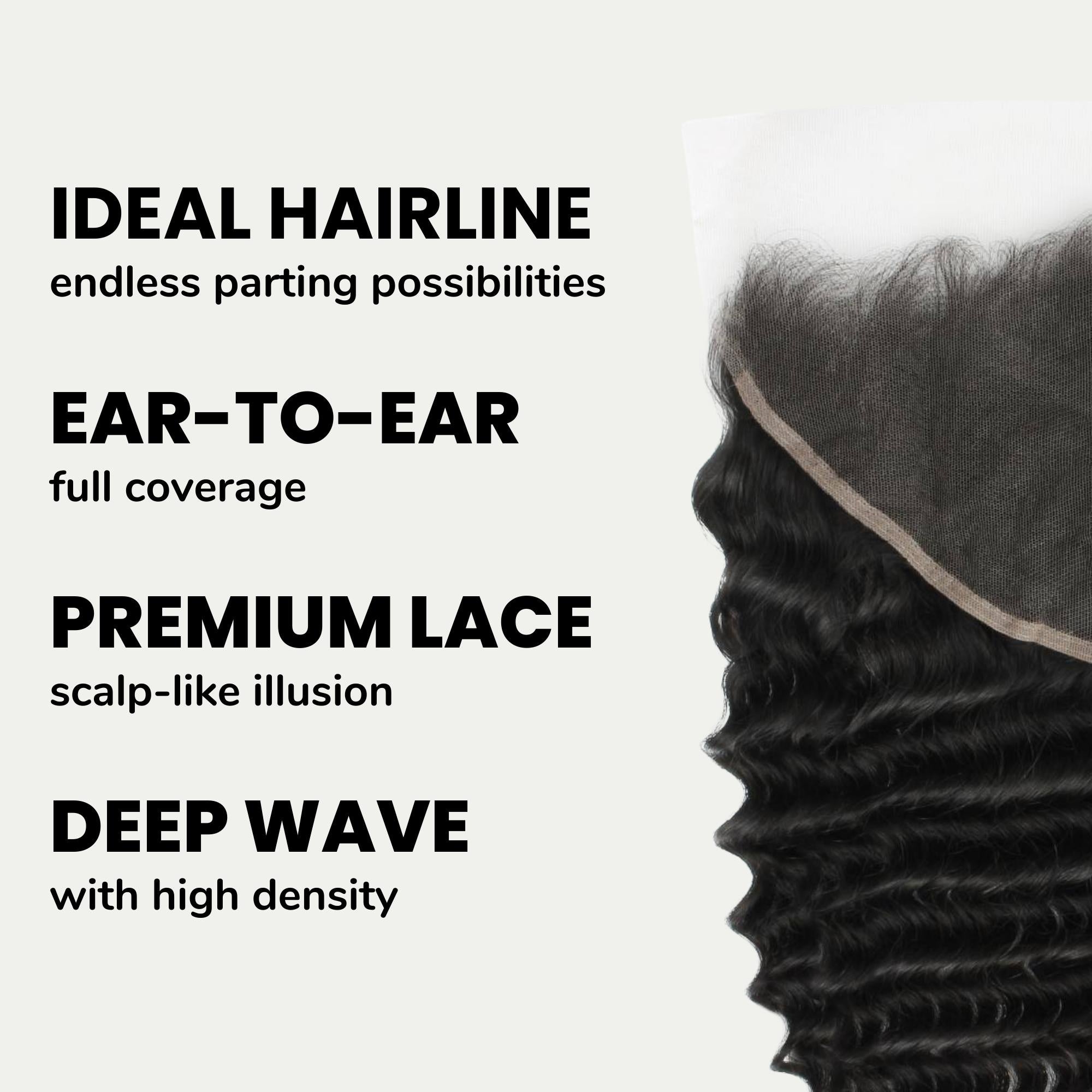 Deep Wave 13x6 HD Lace Human Hair Frontal - Private Label