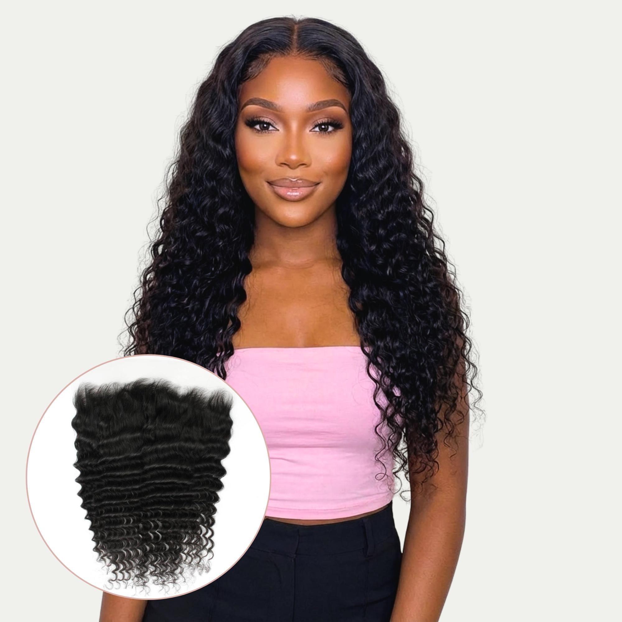 Deep Wave 13x6 HD Lace Human Hair Frontal - Private Label