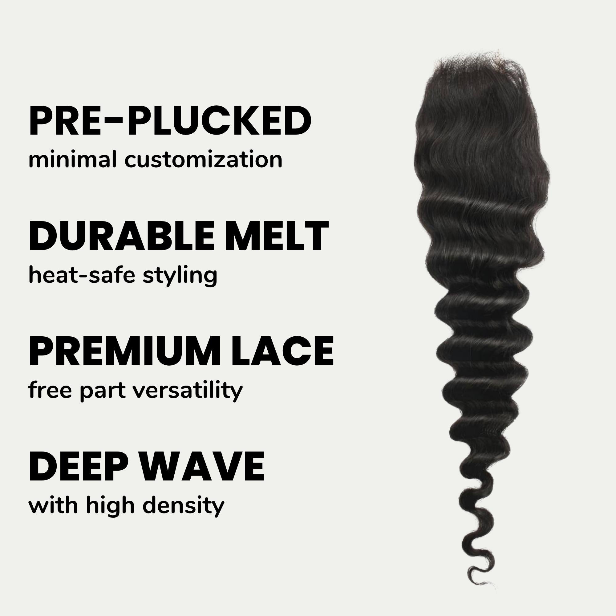 Deep Wave 2x6 HD Lace Human Hair Closure - Private Label