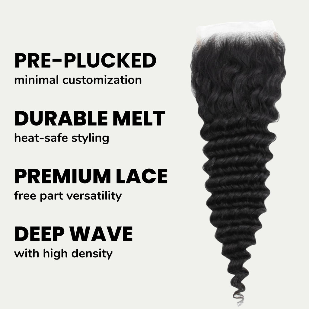 Deep Wave 5x5 HD Lace Human Hair Closure - Private Label