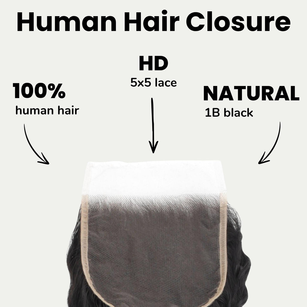 Deep Wave 5x5 HD Lace Human Hair Closure - Private Label