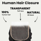 Deep Wave 5x5 Transparent Lace Human Hair Closure - Private Label
