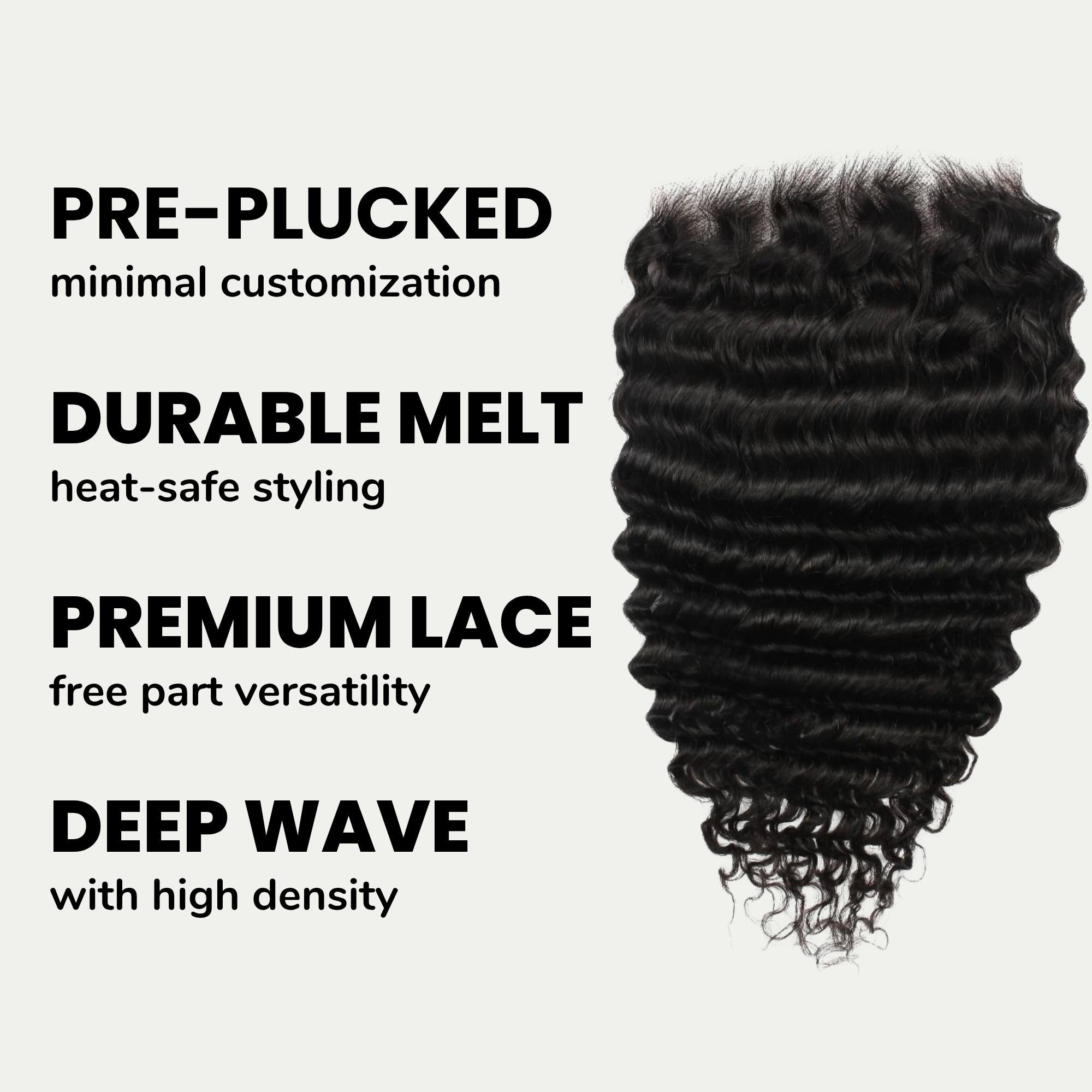 Deep Wave 6x6 HD Lace Human Hair Closure - Private Label