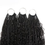 Deep Wave Boho Box Braids with Human Hair Crochet Curls - Private Label