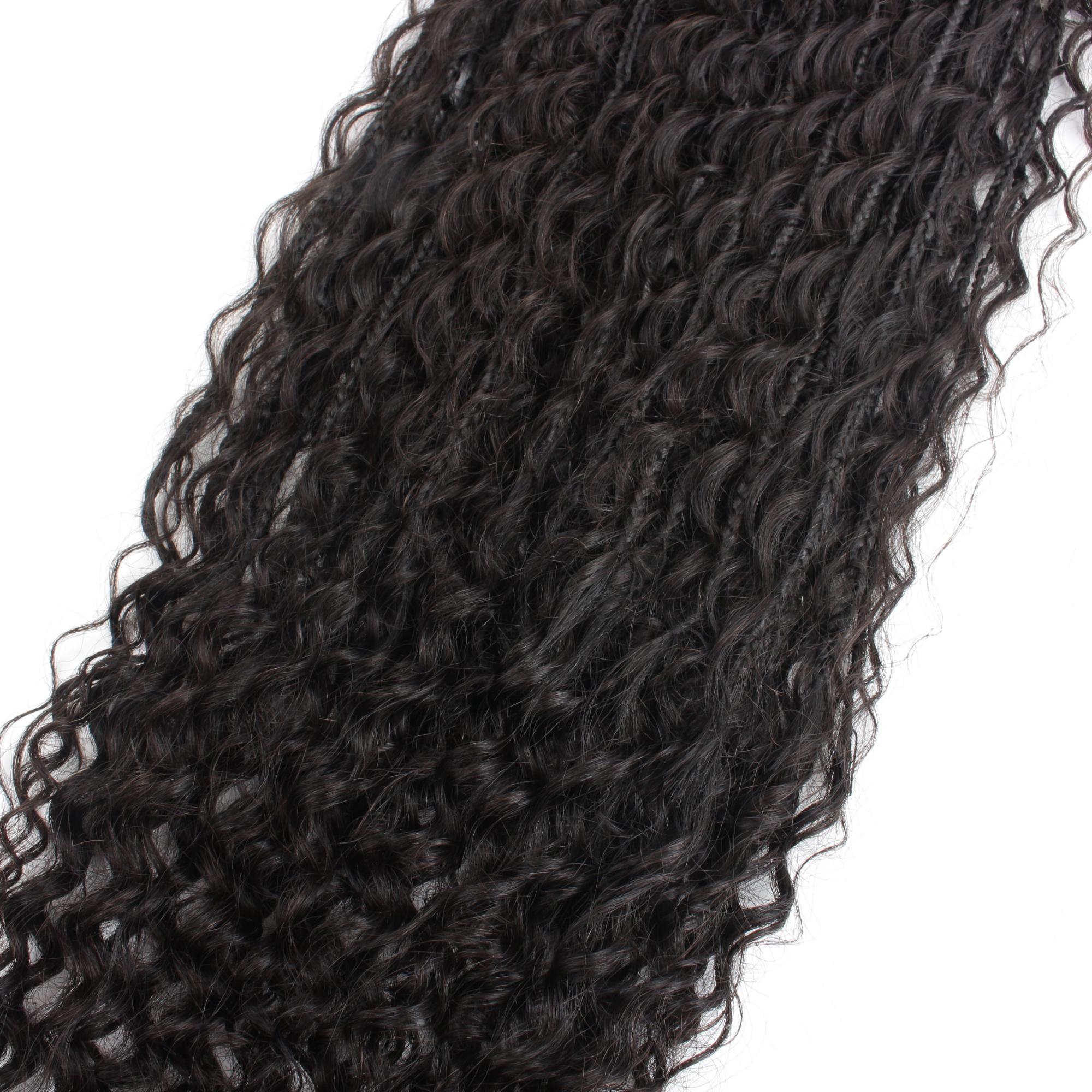 Deep Wave Boho Box Braids with Human Hair Crochet Curls - Private Label