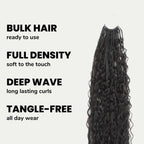 Deep Wave Boho Box Braids with Human Hair Crochet Curls - Private Label