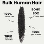 Deep Wave Boho Box Braids with Human Hair Crochet Curls - Private Label