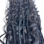 Deep Wave Boho Box Braids with Human Hair Crochet Curls - Private Label